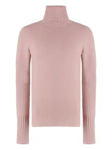 Кашемировый джемпер с высоким воротником THE (Alphabet), розовый