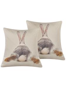 Декоративная подушка Beliani 2er Set Deko BUXUS, цвет grau/beige/braun