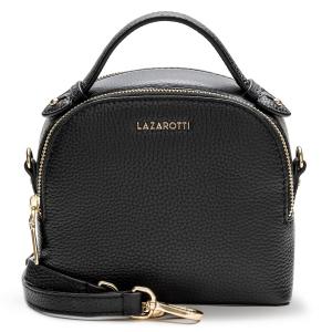 Сумка Lazarotti Bologna Leather Handtasche Leder 17 cm, черный