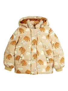 Пальто с узором и капюшоном Mini Rodini, бежевый