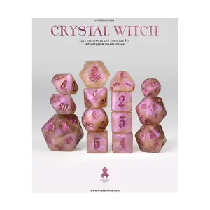 Набор Poly — Witch, кристалл с пурпурным (14), Poly Sets - Glitter (Kraken Dice)