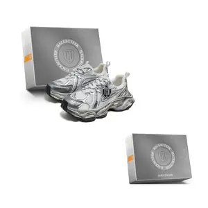 HACKBUTEER Амортизирующие нескользящие износостойкие дышащие утепляющие низкие массивные кроссовки мужские белые, цвет White