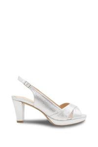 Сандалии на платформе с ремешком на спине 'Luisa' с блестками Paradox London, серебро