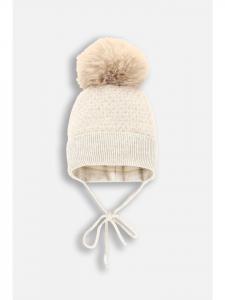 Coccodrillo Зимняя шапка с помпоном бежевого цвета