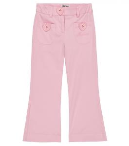 Брюки из смесового хлопка с сердечками Moschino, розовый