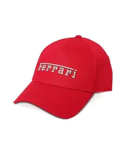 Бейсболка с вышитым логотипом Ferrari, красный