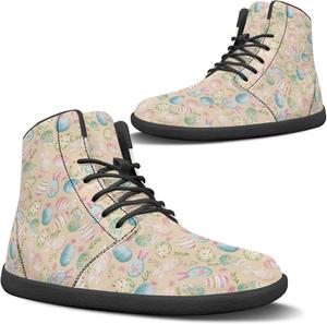 Женские Босоножки Без Каблука с Широким Носком, Высокие Кроссовки на Шнуровке с Противоскользящей Подошвой и Нулевым Перепадом GETELINSENG, Easter Eggs