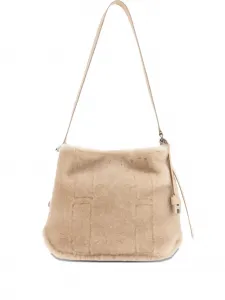 Кожаная сумка-тоут с магнитной застежкой Hogan, нейтральный