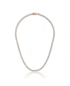 Теннисное ожерелье из стерлингового серебра с кубическим цирконием 3 мм Genevive, pink
