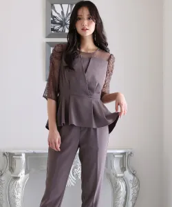 Платье-брюки, платье для вечеринки в знак благодарности, платье для мамы, свадебное платье, вечернее платье, платье для приглашения, платье для особого случая, платье для встречи выпускников Pourvous, цвет Mocha