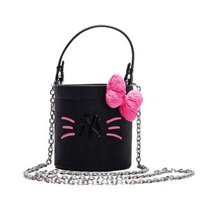 MLB Сосиски Пу Сумка кроссбоди медуза пузырь унисекс разноцветная, Black Leather Little Meow