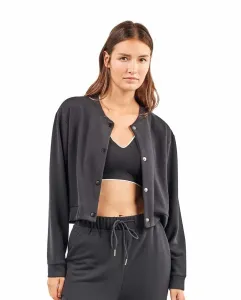 Женская бомбер-куртка с застежкой на пуговицы спереди Gisela, черный