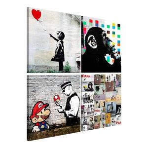 Фреска Artgeist (Banksy) Collage (4 шт), 40 см, разноцветный