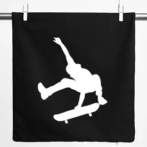 Наволочка-подвеска Huuraa Skateboard Silhouette, 40x40 см, черный хлопок, подарок на скейтборд Hellweg Druckerei