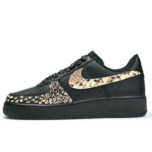 Nike Кроссовки для скейтбординга Air Force 1 унисекс, низкие, черные/золотые/белые