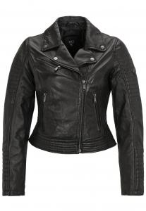 Кожаная куртка MIT STEPPNAHT-DETAILS H.I.S, черный