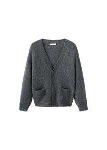 Вязаный кардиган MANGO MAN, антрацит