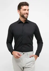 Рубашка Eterna с длинными рукавами "SLIM FIT", черный