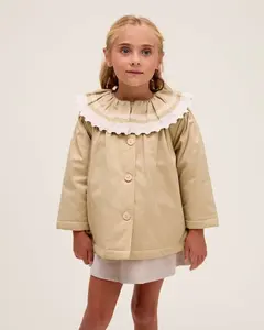Детское пальто с оборкой на воротнике Dadati, бежевый