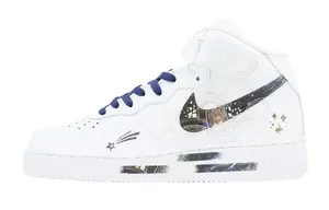 Кроссовки для скейтбординга Air Force 1 женские, среднего размера, белый/синий Nike