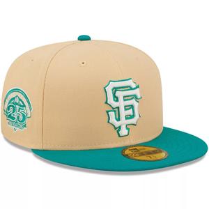 Мужская приталенная шляпа New Era Natural/Teal San Francisco Giants Mango Forest 59FIFTY