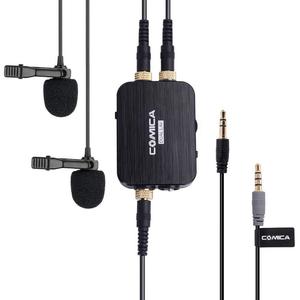Comica Audio DUAL.LAV D03 Двойные всенаправленные петличные микрофоны с функцией мониторинга для цифровых зеркальных фотокамер и смартфонов