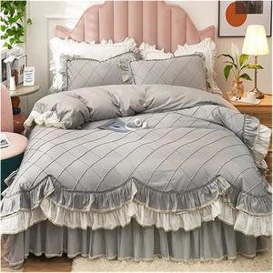 GBEFUYRDIAHGIUEHH Комплект постельного белья детский Princess с рюшами из хлопка