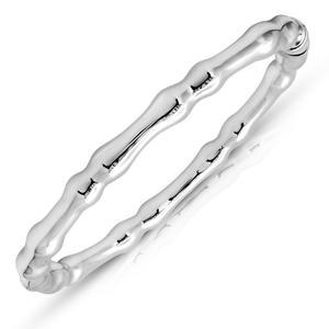 Браслет из бамбука из стерлингового серебра с застежкой-шарниром Maxcolor, серебряный