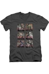 Футболка / футболка Batman Arkham City Arkham Lineup с коротким рукавом и V-образным вырезом для взрослых Gildan, цвет charcoal