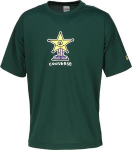 Баскетбольная футболка Converse CB252358 с коротким рукавом и принтом, влагоотводящая, быстросохнущая, унисекс, зеленый