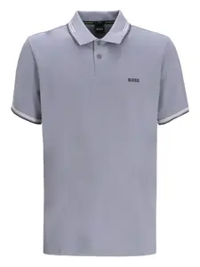 Рубашка поло с контрастной отделкой Boss, синий