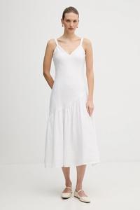 Льняное платье DKNY, белый