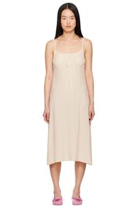 Бежевое платье-неглиже с бантом и миди-платьем Simone Rocha