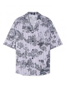 Versace рубашка Coral Theatre с короткими рукавами, фиолетовый