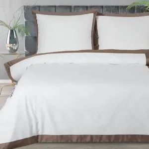 Комплект постельного белья Satin Bedding Set REINA25A 160x200 см, 3 предмета: с 2 наволочками 70x80 см, белый K Eurofirany