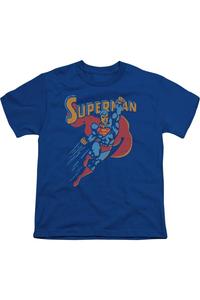 Футболка с коротким рукавом для детей с изображением Супермена в реалистичном стиле Gildan, синий