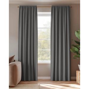 Штора HOOMstyle Blickdicht mit Kräuselband 1x, темно-серый