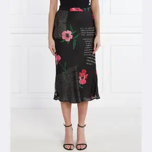 Атласная юбка Desigual, черный