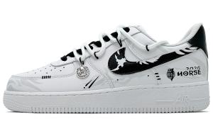 Air Force 1 устойчивые к истиранию низкие скейтерские кроссовки мужские Nike, черный/белый