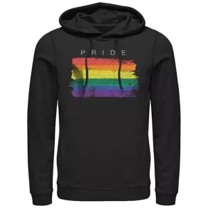 Графический худи с мазками флага гордости мужчин Licensed Character, черный