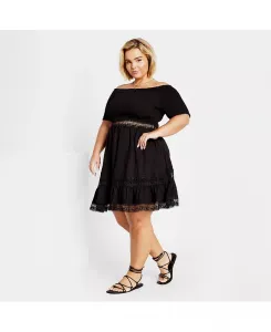 Платье Aura больших размеров CITY CHIC, черный