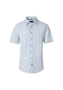 Повседневная рубашка с коротким рукавом в полоску комфортный крой Casamoda, синий