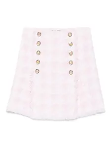 Твидовая юбка мини BALMAIN, розовый