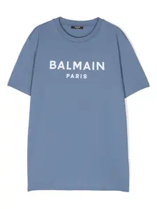 Футболка с логотипом Balmain Kids, синий