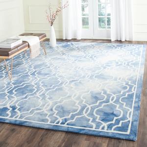 Ковер ручной работы SAFAVIEH, 275 x 366 см,  Dip Dye Collection Blue/Ivory DDY539K из премиальной шерсти в марокканском стиле Watercolor