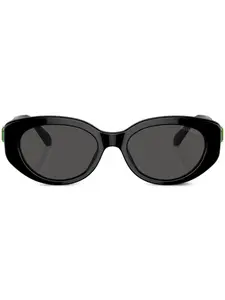 Солнцезащитные очки в оправе 'кошачий глаз' с кристаллами Swarovski, черный
