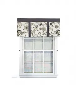 Декоративный ламбрекен для окна Zanzibar из 100% хлопка с плиссировкой, 127 см x 43 см, серый Rlf Home