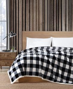 Двустороннее одеяло Cabin Plaid из ультрамягкого плюшевого флиса, размер Full/Queen Eddie Bauer, черный