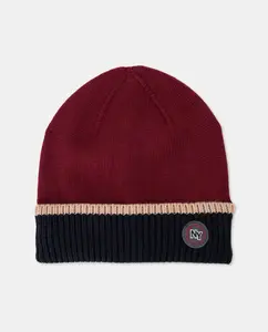 Двухцветная гладкая шапка для мальчика Kids El Corte Inglés, бордовый