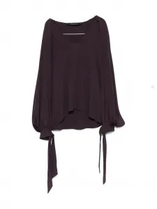 Блуза с вырезами и рукавами-буфами Federica Tosi, фиолетовый